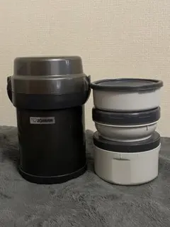 象印 ZOJIRUSHI 保温 お弁当箱セット バッグ付き（※容器1つ欠品）
