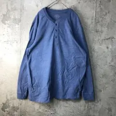 Z130古着　トレーナー　スウェット　無地　青　90s Y2K