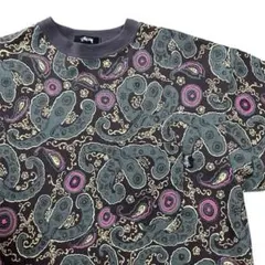 未使用 80s USA製 OLD STUSSY 総柄ポケットTシャツ 黒タグ