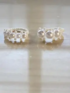 【No.27】ビーズリング パール ホワイト