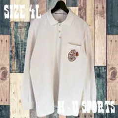 H.U SPORTS 犬刺繍 ポロシャツ 4Lサイズ　ゴルフウェア