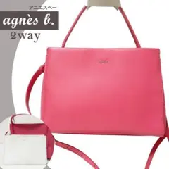 良品✨アニエスベー ハンドバッグ ショルダーバッグ ピンク 2way ポーチ付