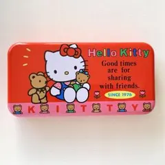 ハローキティ レトロペンケース 蓋付き小物入れ サンリオ 缶ケース