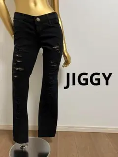 【4515】JIGGY ダメージ スキニーパンツ L ギャル