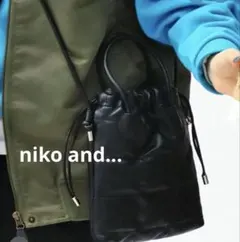 ニコアンドオリジナル2way巾着ショルダーバッグ