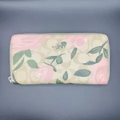 COACH コーチ 長財布 ラウンドジップ ロングウォレット ローズ