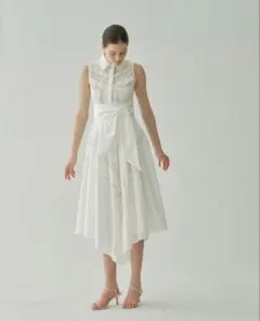 LAUBEBLANC Asymmetric Lace Panel Dress