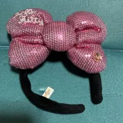 ピンクリボンカチューシャ スパンコール付き