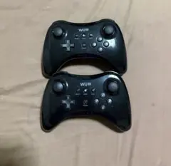 ★任天堂　WiiU用PROコントローラー2個セット　黒/ブラック　WUP-005