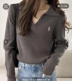 U.S. POLO ASSN.ポロ襟スキッパーリブニットプルオーバー　本日のみ