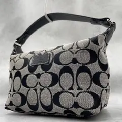 美品】COACH コーチ ハーフムーン シグネチャー ショルダーバッグ