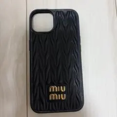 miu miu ブラック iPhoneケース