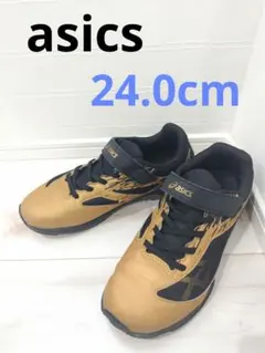 asics 24.0cm スニーカー ゴールド
