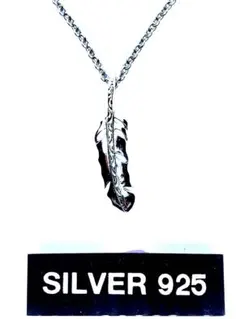 フェザーシルバー925ネックレス(チェーン付)