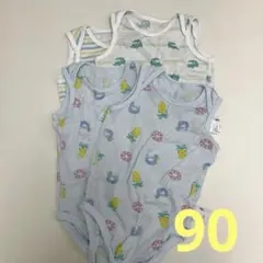 【美品】ユニクロ　コットンメッシュボディスーツ ノースリーブ 4枚セット