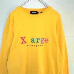 エクストララージ　ロンT　刺繍ロゴ　ビッグロゴ　イエロー