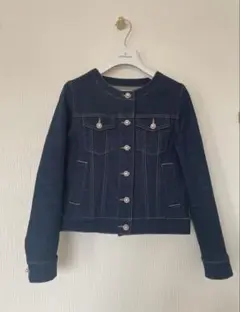 タイムセール‼️美品✨tocco デニムジャケット　ノーカラー　パールボタン　M
