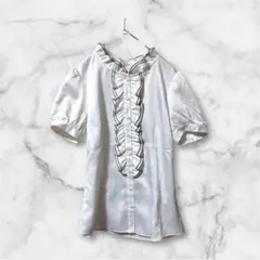 Cosa de Ver【9R】半袖/フリル ボタン シンプル 大人カジュアル