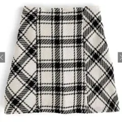 バックリボンツイードチェックミニスカート[gm699] アイボリー