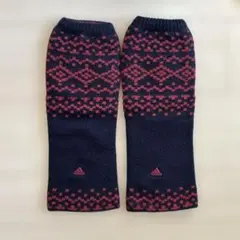 adidasアディダス　ネイビー レッグウォーマー　極暖