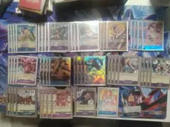 ワンピースカード　青紫ルフィ　デッキ　パーツ　セット