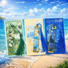 【新品】ゴッホ・モネ名画モチーフしおり3点セット⑥｜メタルブックマーク 白薔薇他