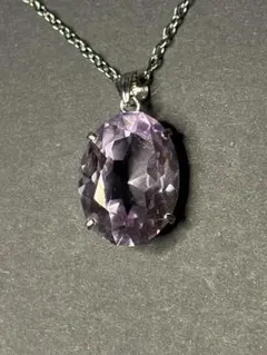 ✅大粒アメジスト ネックレス SILVER刻印 シルバー アジャスター付
