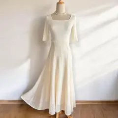 Mystrada メッシュフレアドッキングワンピース 限定品　アイボリー36