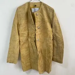 本革 レザージャケット パンチング イエロー M相当 ヴィンテージ