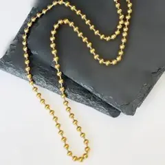 ゴールドビーズネックレス 重ね付け ステンレス チェーンネックレス 4mm