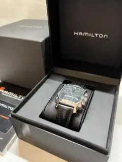希少✨️ ハミルトン ロイド クロノ スクエア デイト 腕時計 箱付き 新同品 ハミルトン Hamilton ロイド クロノ デイト 腕時計 箱
