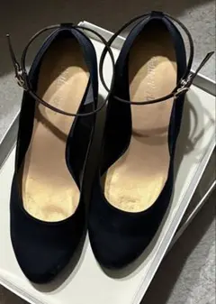 結婚式　濃紺　ネイビー アンクルストラップ ハイヒール 25.0cm