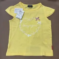 Moujonjon イエロー Tシャツ 90 ハート リボン ガーリー