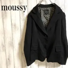 moussy マウジー　テーラードジャケット　裏地水玉柄　ブラック　黒のサムネイル