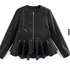 GRL ぺプラムレザージャケット　kd93