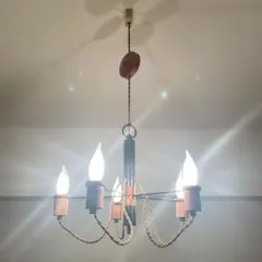 APROZアプロスANCHORアンカー ウッドシャンデリア コードリール、電球付