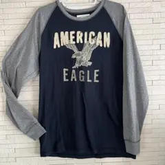 American Eagle 長袖カットソー ネイビー/グレー
