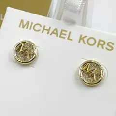 新品【定番人気デザイン】マイケルコース MKロゴ ピアス ゴールド ジルコニア
