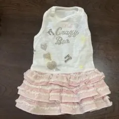 新品　犬用フリルドレス ホワイトとピンク