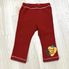新品未使用　キッズ　ベビー　ズボン　裏起毛　赤　ボトムス　80