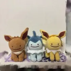 へんしんメタモン マスコット イーブイ　シャワーズ　サンダース