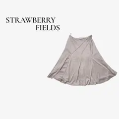 【STRAWBERRY-FIELDS】フレアスカート グレージュ　大人可愛いのサムネイル