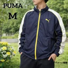 【プーマ】トラックジャケット　M　ネイビー　スポカジ　フルジップ　古着