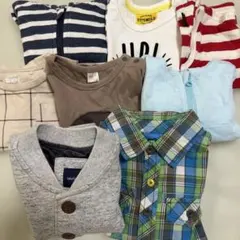 80cm 男の子　ベビー服セット まとめ売り 半袖　パーカー　チェックシャツ