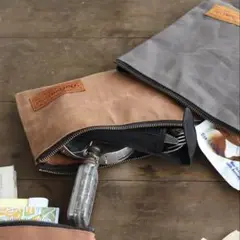 【ダルトン】 ワックスキャンバス ポーチ S キャメル おしゃれ 可愛い