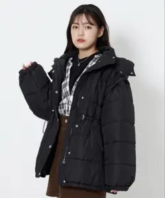 LOVETOXIC ラブトキシック 袖取り外し中綿ブルゾン ブラック 150