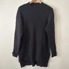 ザショップTK 黒 リブ編み 長袖ニット