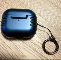 AirPods 3 ケース 第3世代 専用カバー ストラップリング付 ブルー