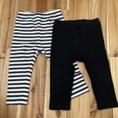 UNIQLO ベビーレギンス　ストライプと黒のセット