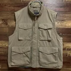 6864 古着　ベスト　春　4ポケ　M ベージュ